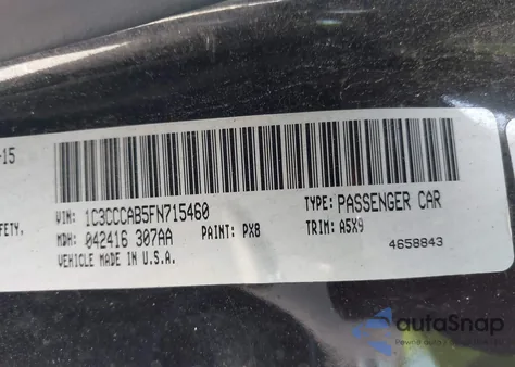 2015 Chrysler 200 Limited from USA, damaged, VIN 1C3CCCAB5FN715460